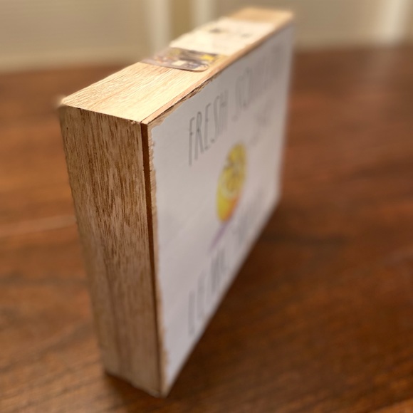 Rae Dunn 25 Cent Lemonade Wood Sign For Tabletops, Shelf or Wall, Lemon Sign - Picture 8 of 16